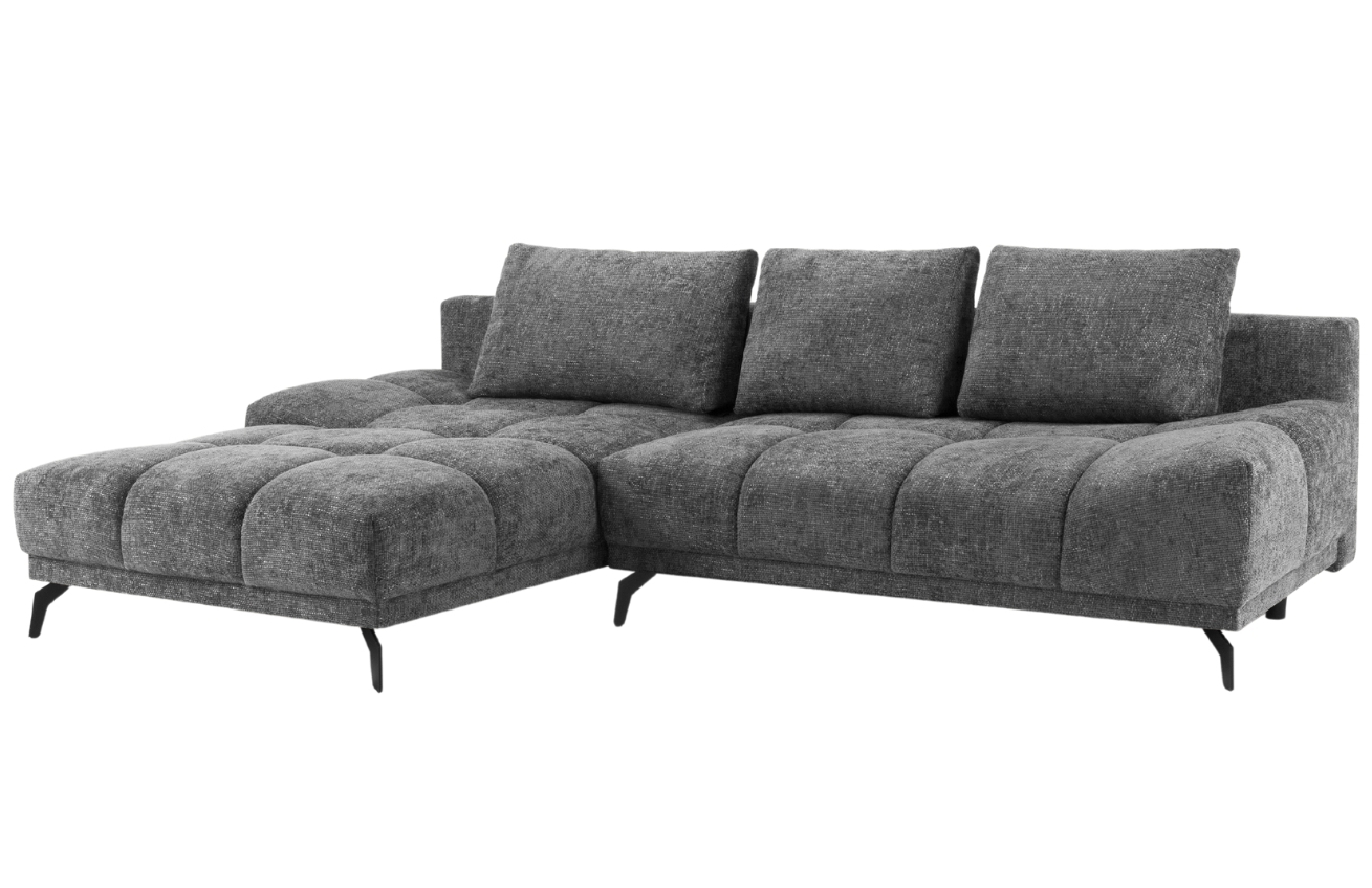 Tmavě šedá rohová rozkládací pohovka Windsor & Co Cirrus 290 cm, levá