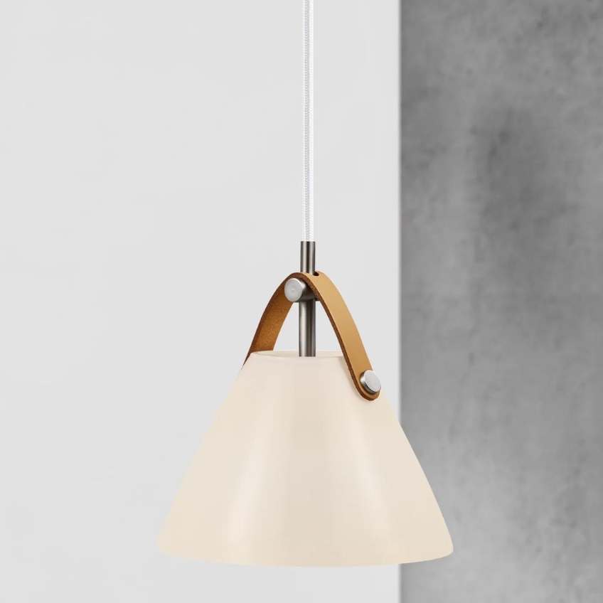 Nordlux Opálově bílé skleněné závěsné světlo Strap 16 cm