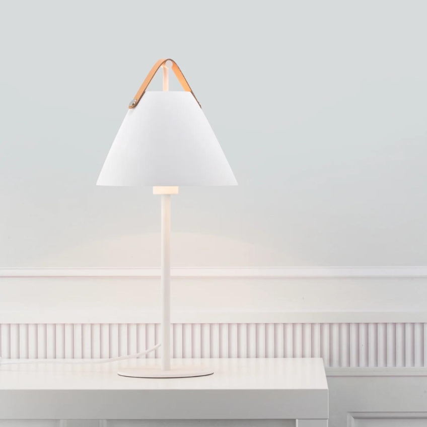 Nordlux Bílá kovová stolní lampa Strap