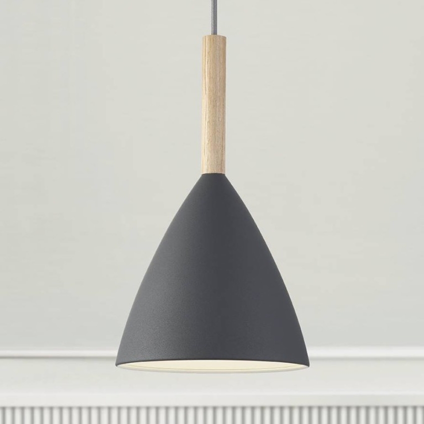 Nordlux Šedé kovové závěsné světlo Pure 20 cm
