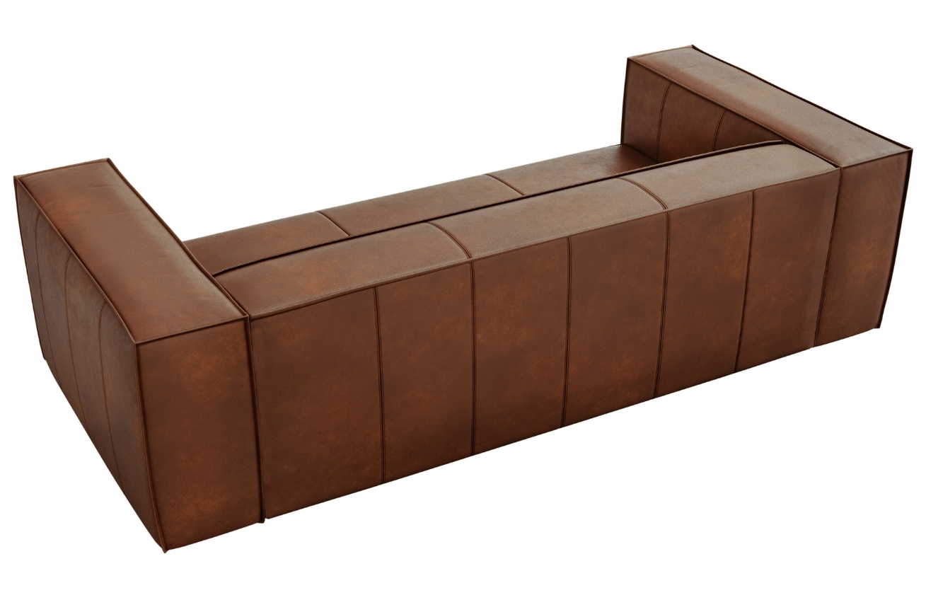Koňakově hnědá kožená třímístná pohovka Windsor & Co Madame 227 cm