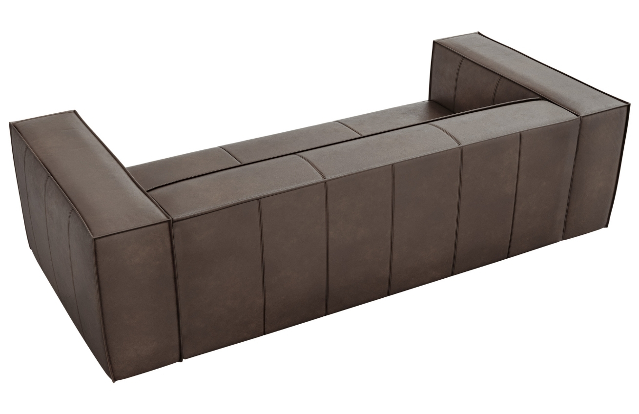 Hnědá kožená třímístná pohovka Windsor & Co Madame 227 cm