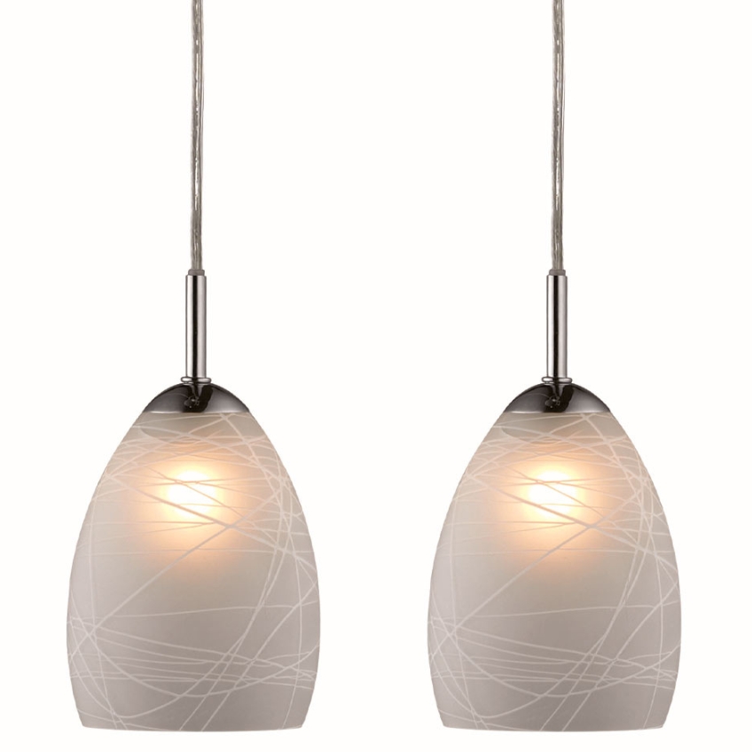 Set dvou bílých skleněných závěsných světel Halo Design Winner 11,5 cm