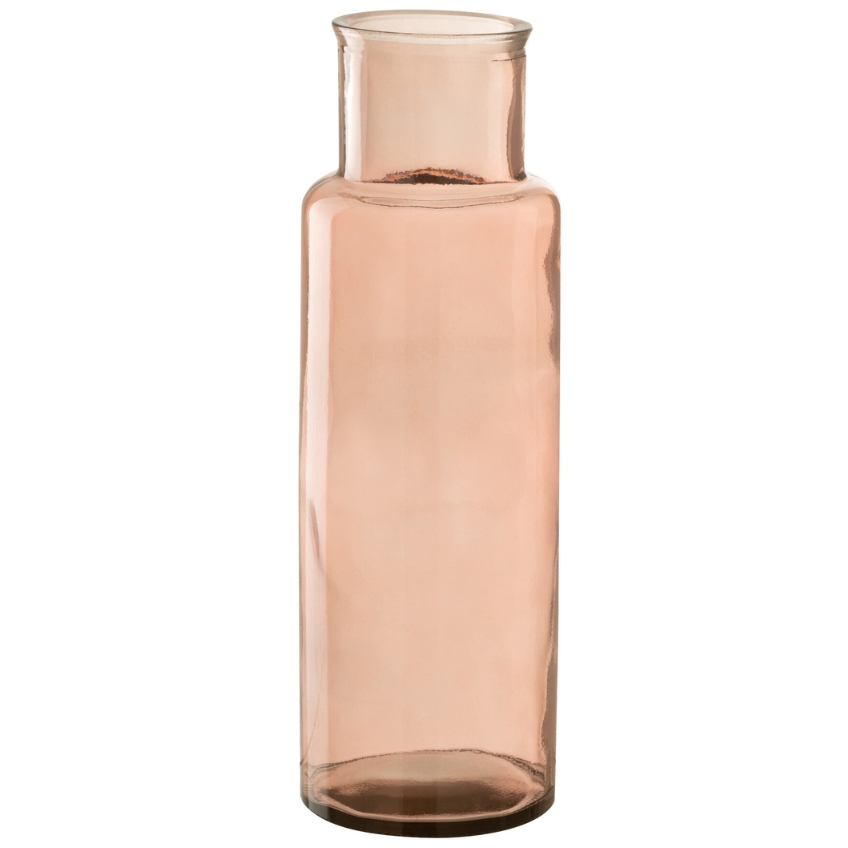 Růžová skleněná váza J-Line Dalen 44,5 cm