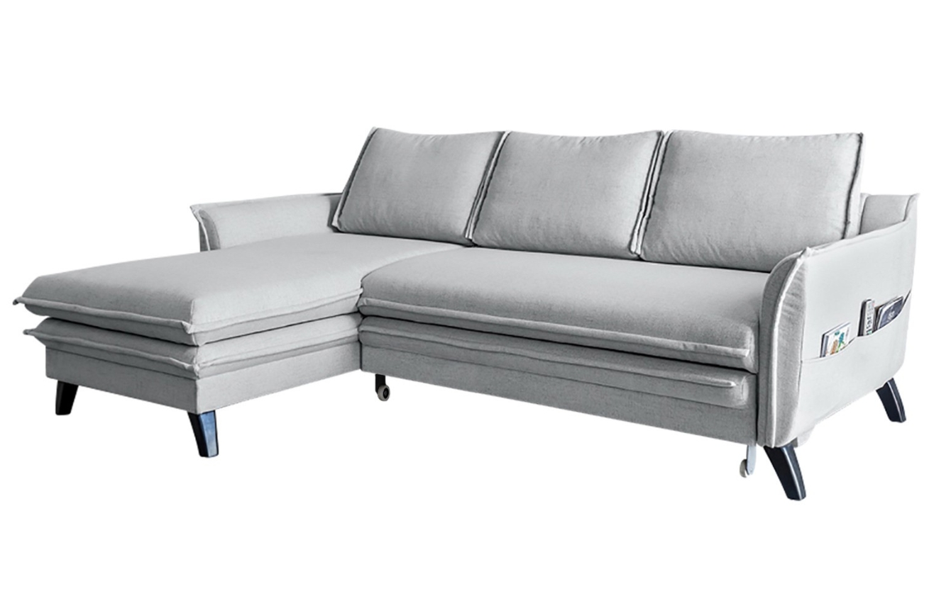 Světle šedá čalouněná rohová rozkládací pohovka Miuform Charming Charlie 228 cm, levá
