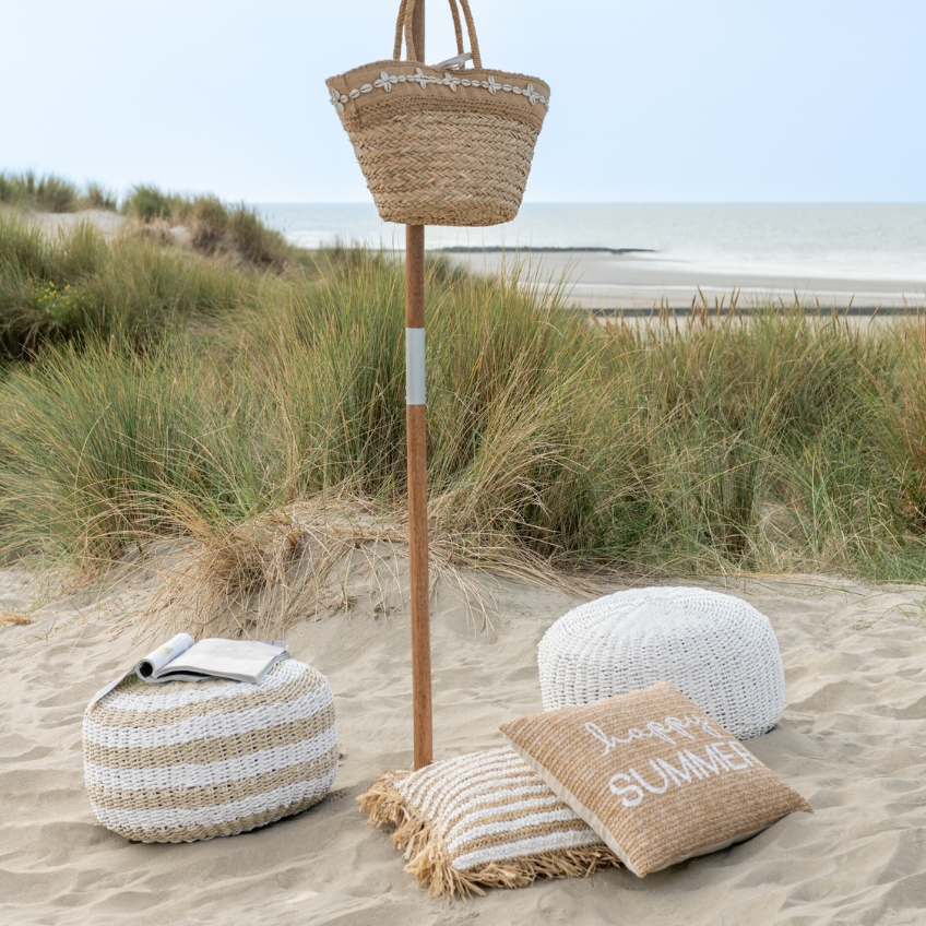 Béžový puf J-Line Vaskuti 50 cm