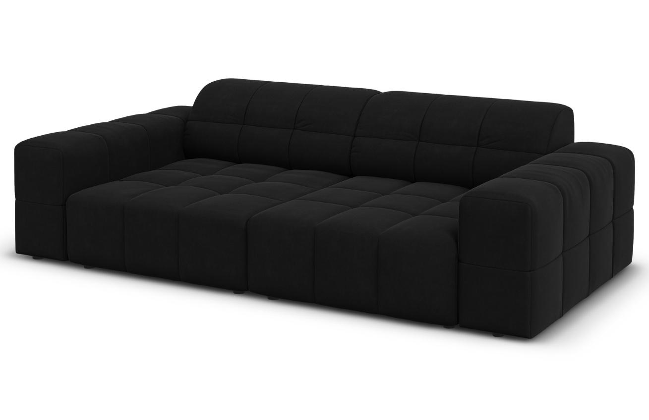 Černá sametová čtyřmístná pohovka Cosmopolitan Design Chicago 244 cm