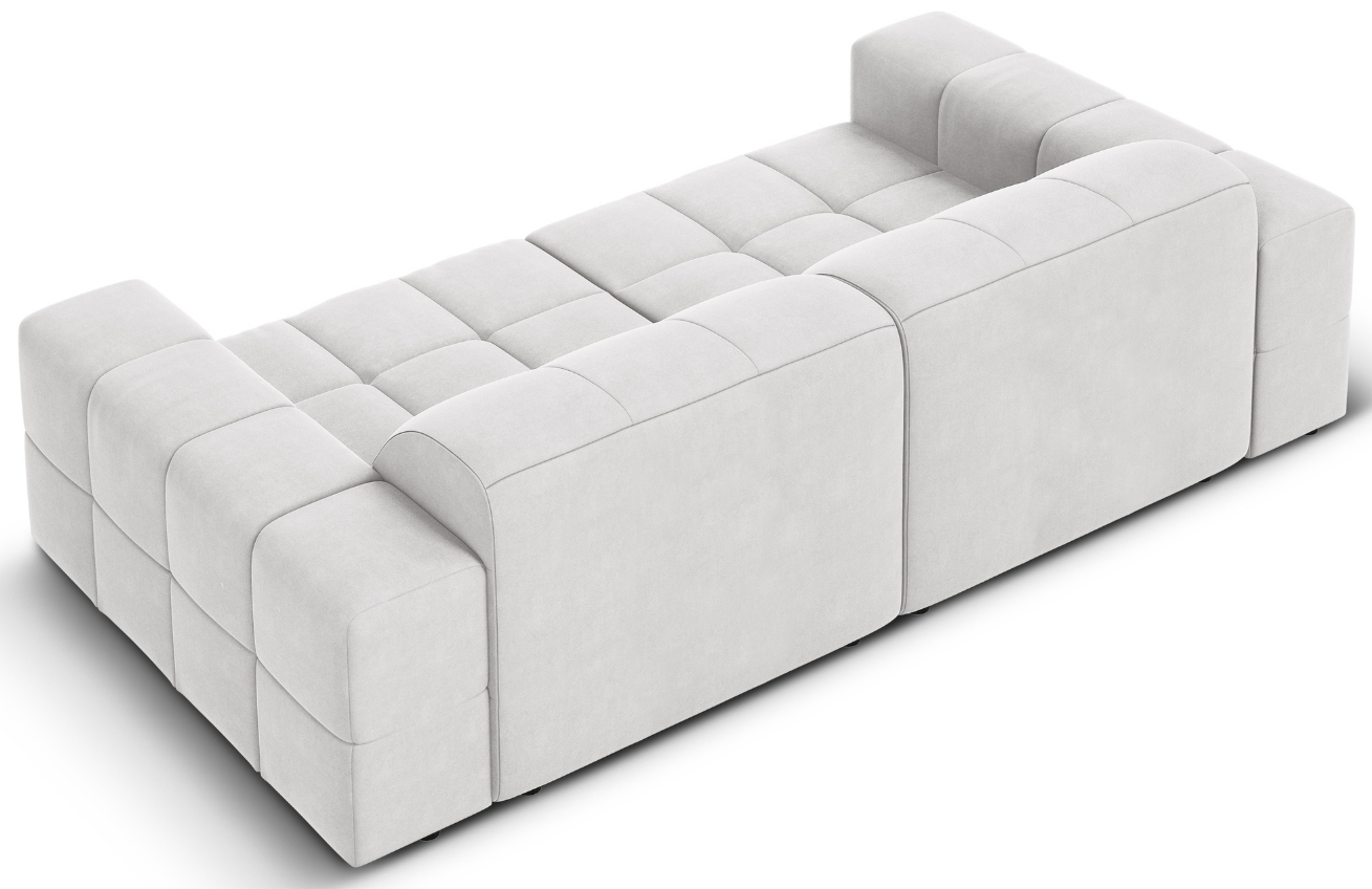 Světle šedá sametová čtyřmístná pohovka Cosmopolitan Design Chicago 244 cm