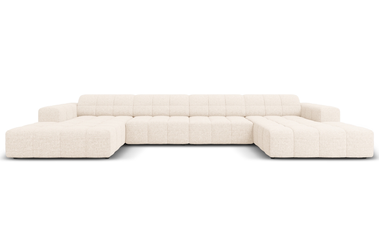 Světle béžová čalouněná rohová pohovka do "U" Cosmopolitan Design Chicago 364 cm