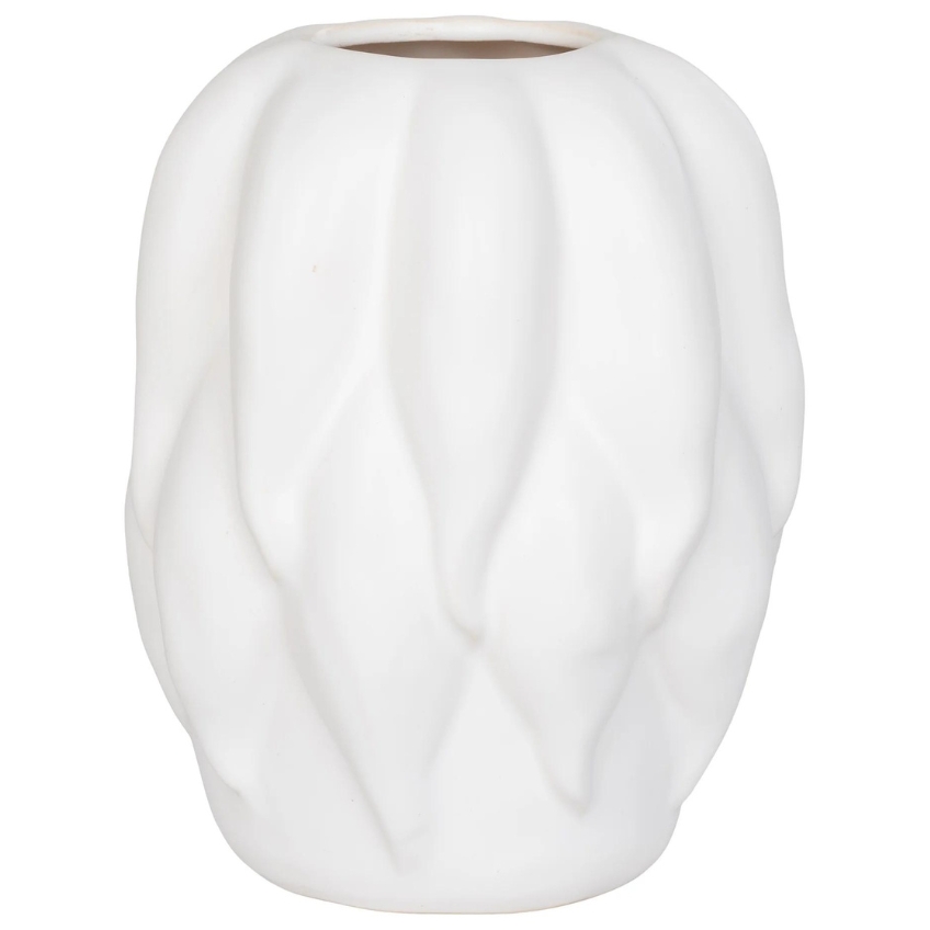 Nordic Living Béžová keramická váza Derbis 19,5 cm