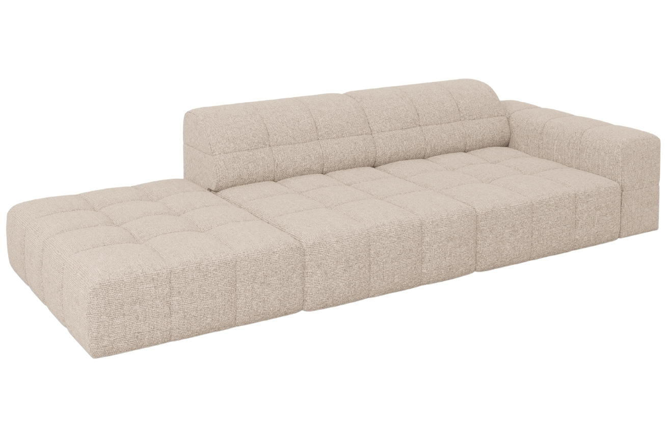 Béžová čalouněná třímístná pohovka Cosmopolitan Design Chicago 262 cm, levá