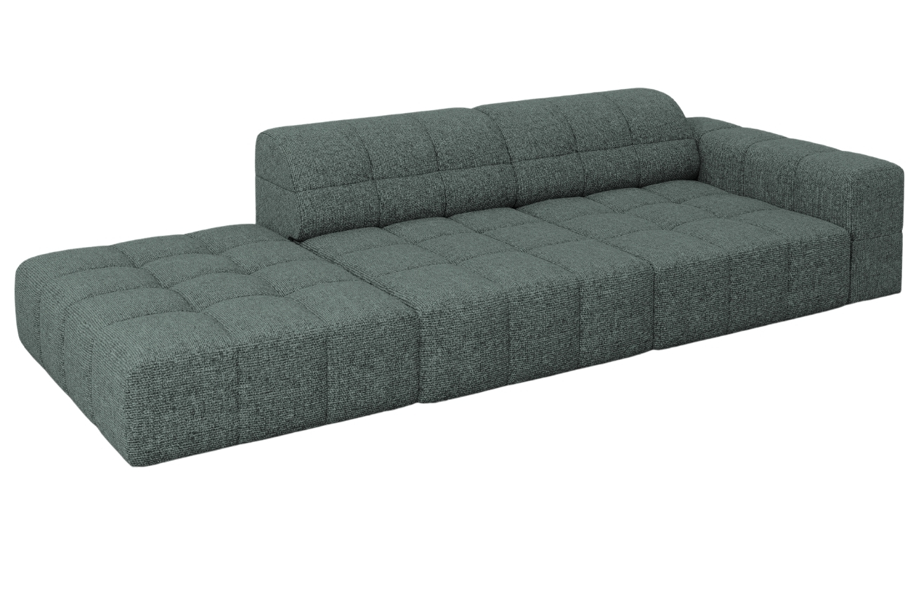 Petrolejová čalouněná třímístná pohovka Cosmopolitan Design Chicago 262 cm, levá