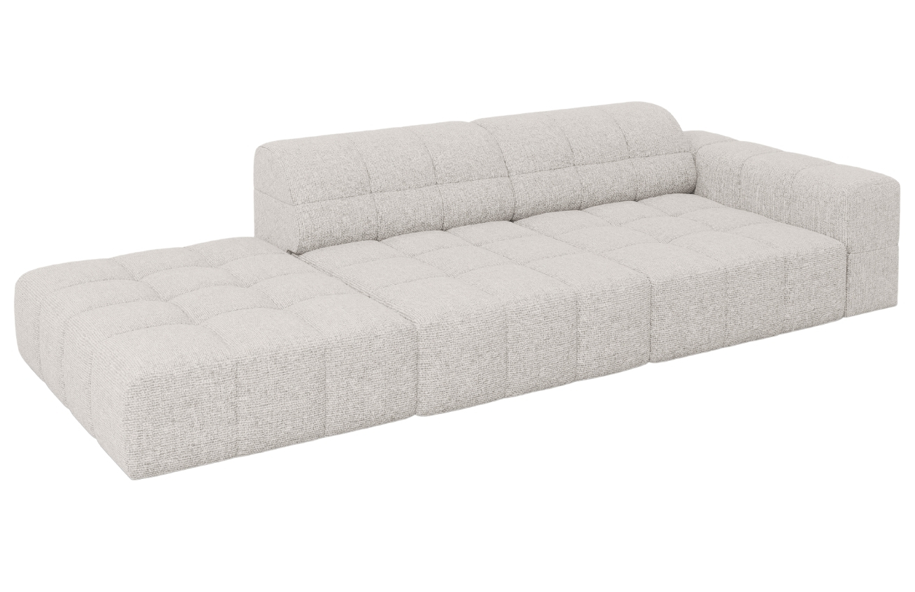 Světle šedá čalouněná třímístná pohovka Cosmopolitan Design Chicago 262 cm, levá
