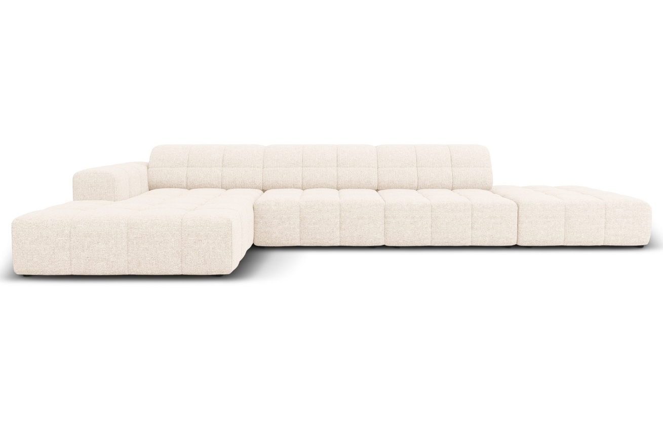 Světle béžová čalouněná rohová pohovka Cosmopolitan Design Chicago 341 cm, levá
