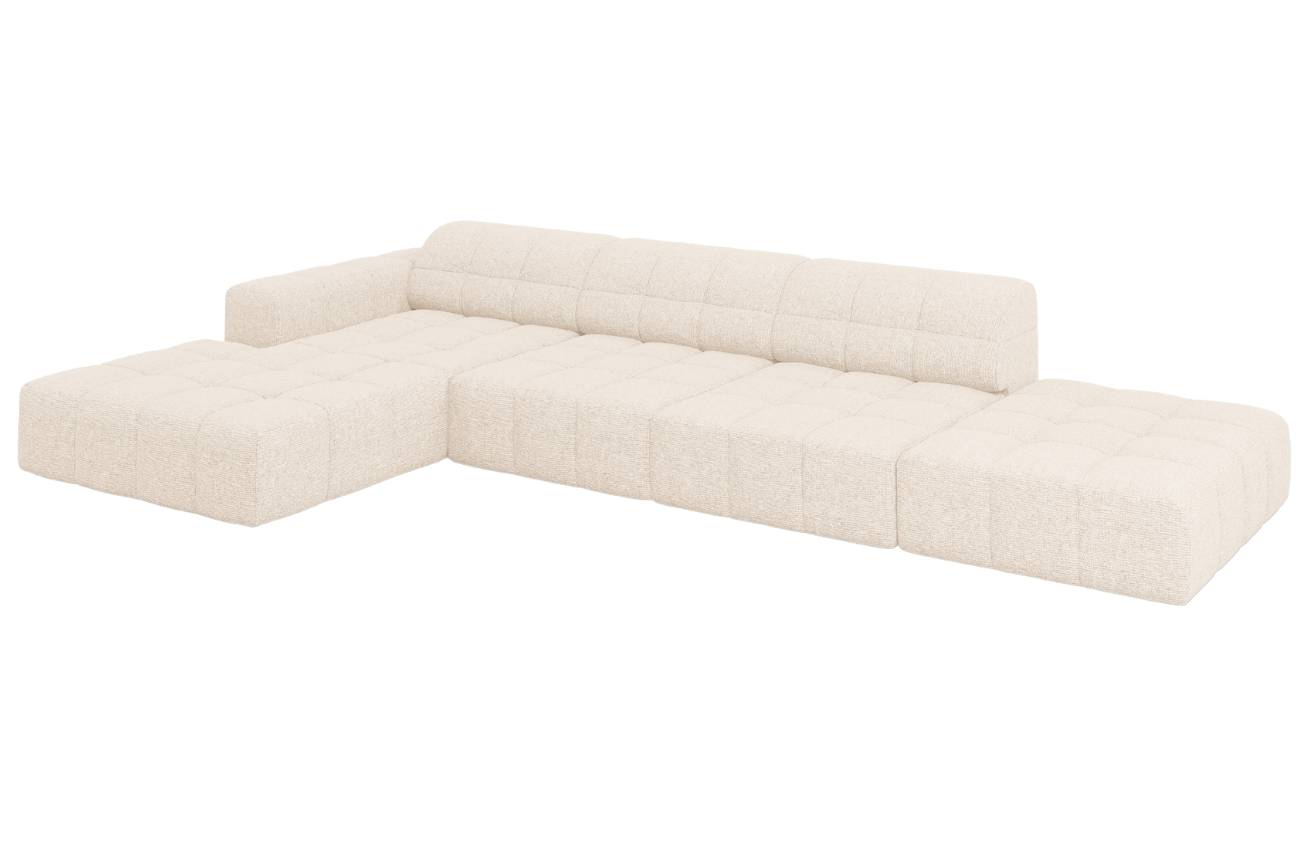 Světle béžová čalouněná rohová pohovka Cosmopolitan Design Chicago 341 cm, levá