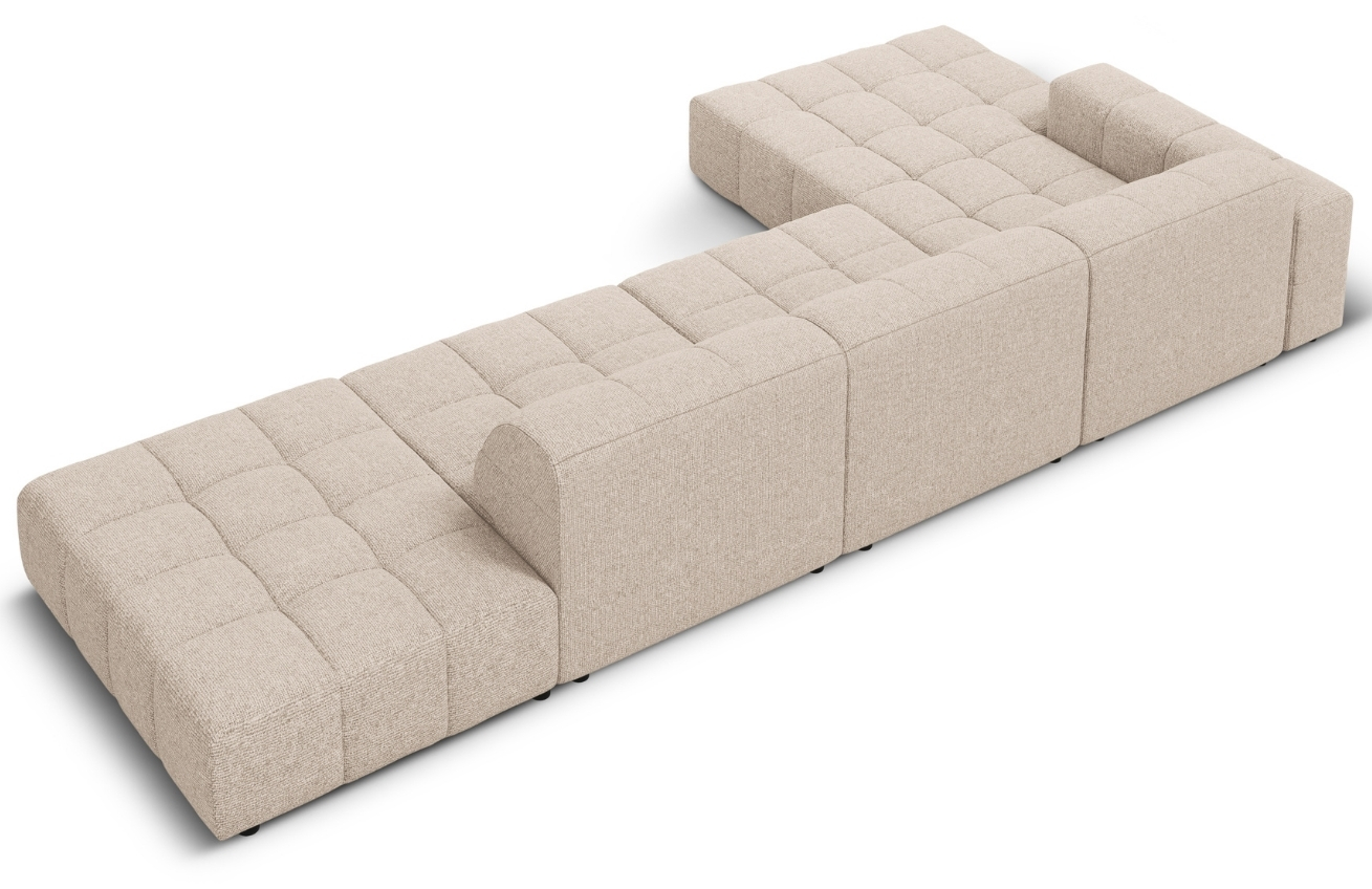 Béžová čalouněná rohová pohovka Cosmopolitan Design Chicago 341 cm, levá