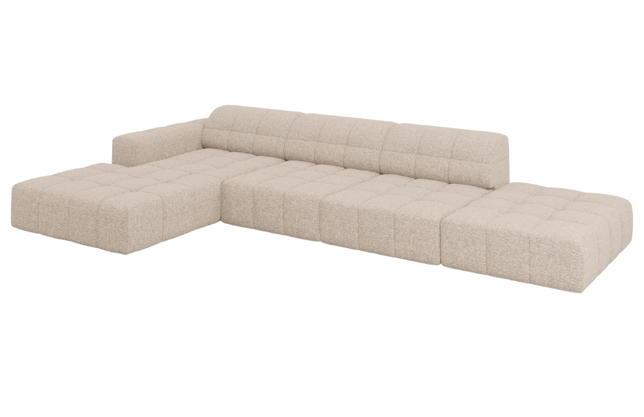 Béžová čalouněná rohová pohovka Cosmopolitan Design Chicago 341 cm, levá