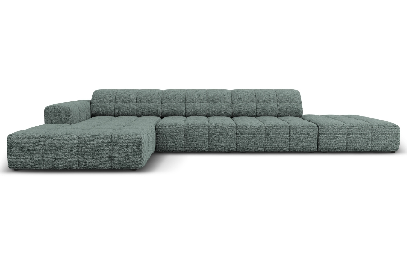 Petrolejová čalouněná rohová pohovka Cosmopolitan Design Chicago 341 cm, levá