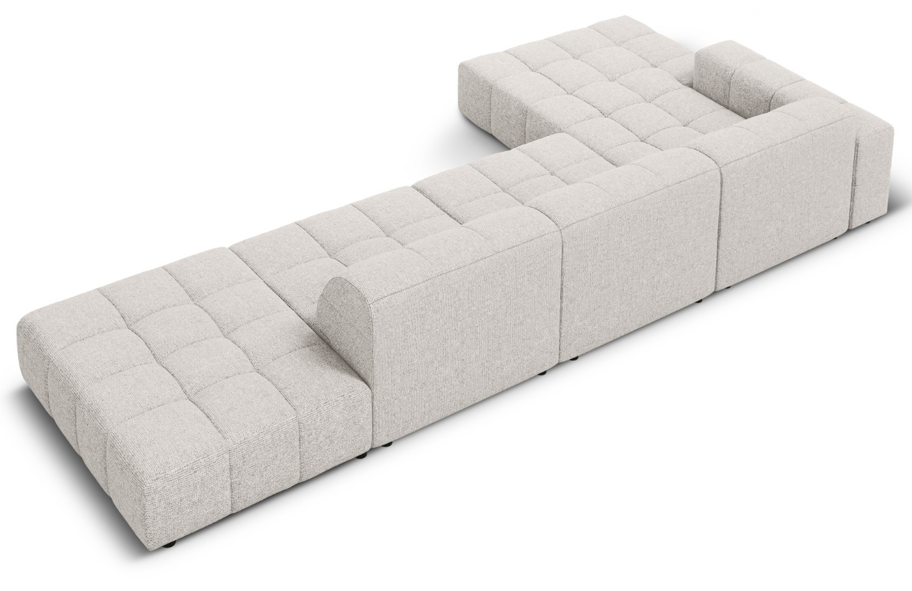 Světle šedá čalouněná rohová pohovka Cosmopolitan Design Chicago 341 cm, levá