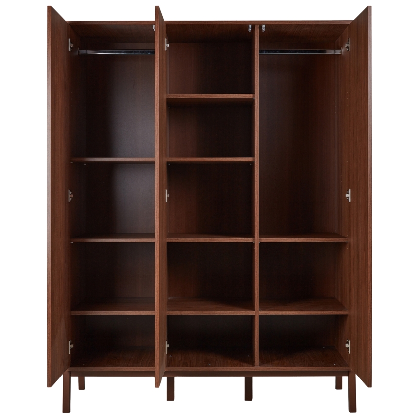 Hnědá šatní skříň Quax Ashi 196 x 144 cm