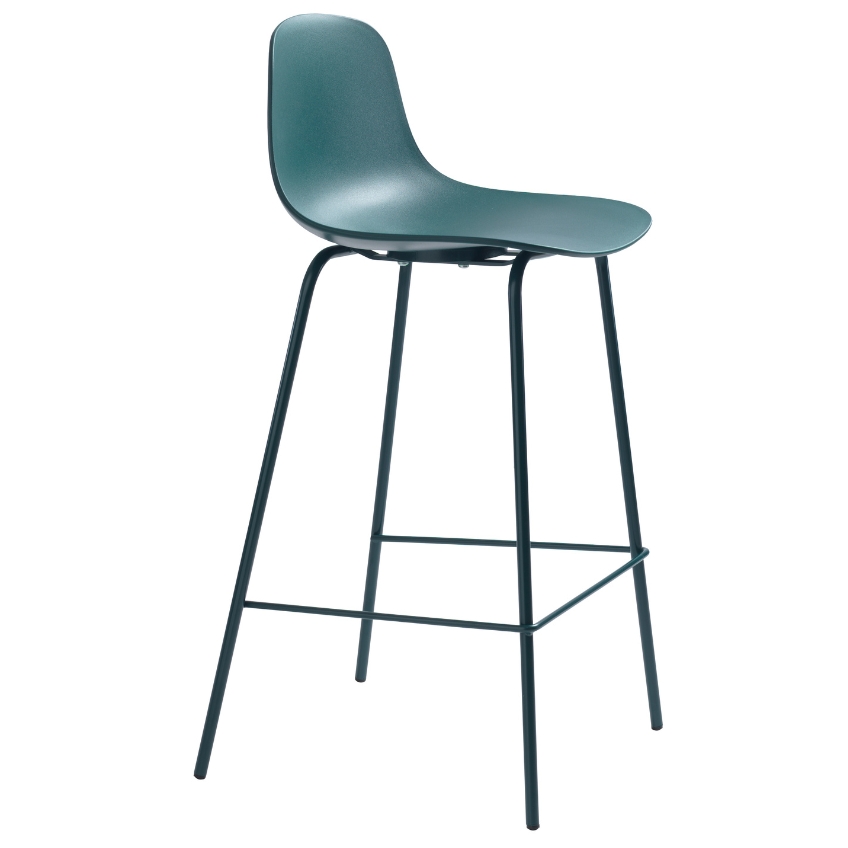 Petrolejová plastová barová židle Unique Furniture Whitby 67,5 cm
