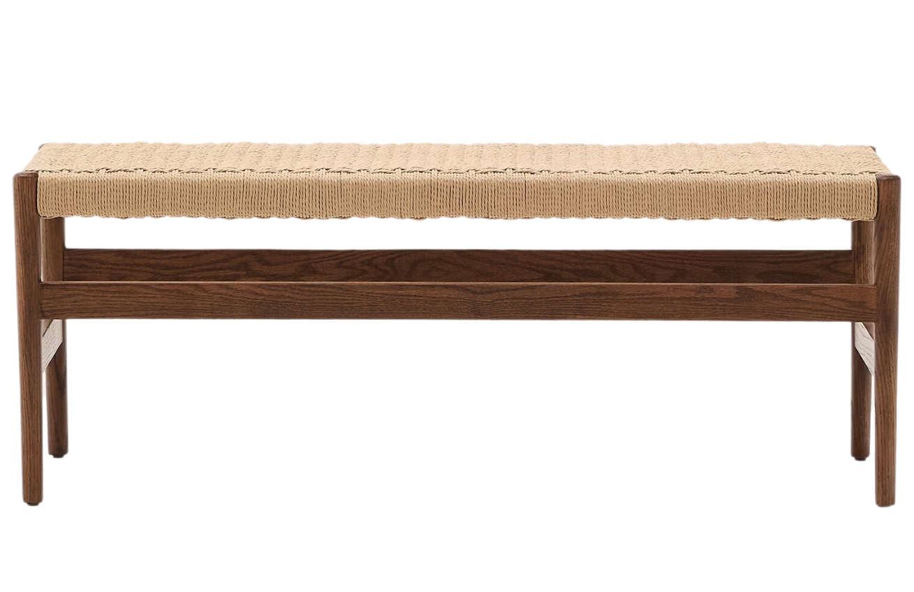 Hnědá dubová lavice Kave Home Zaide 120 cm