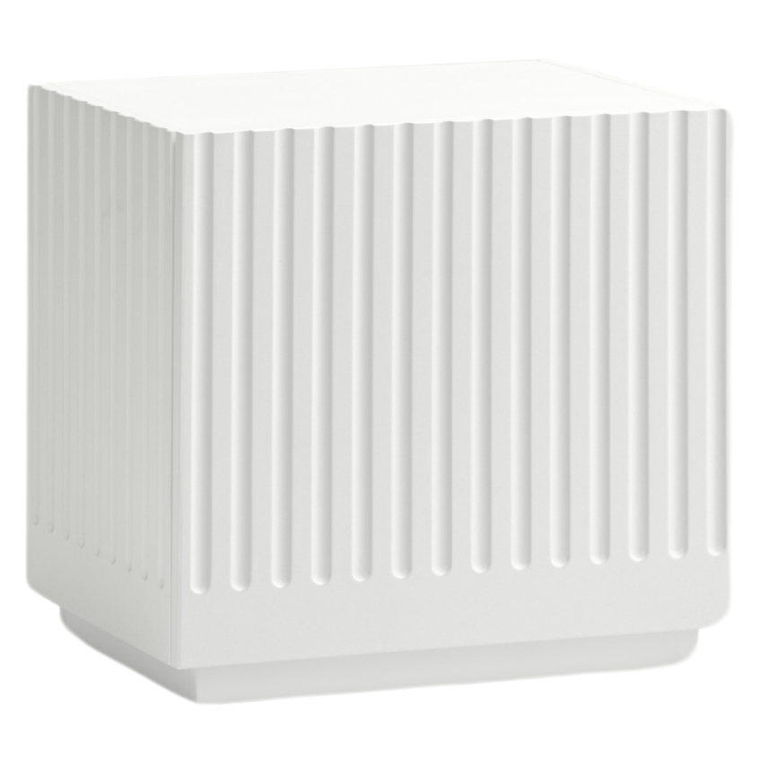 B&iacute;l&yacute; lakovan&yacute; nočn&iacute; stolek Teulat Doric 52 x 38 cm