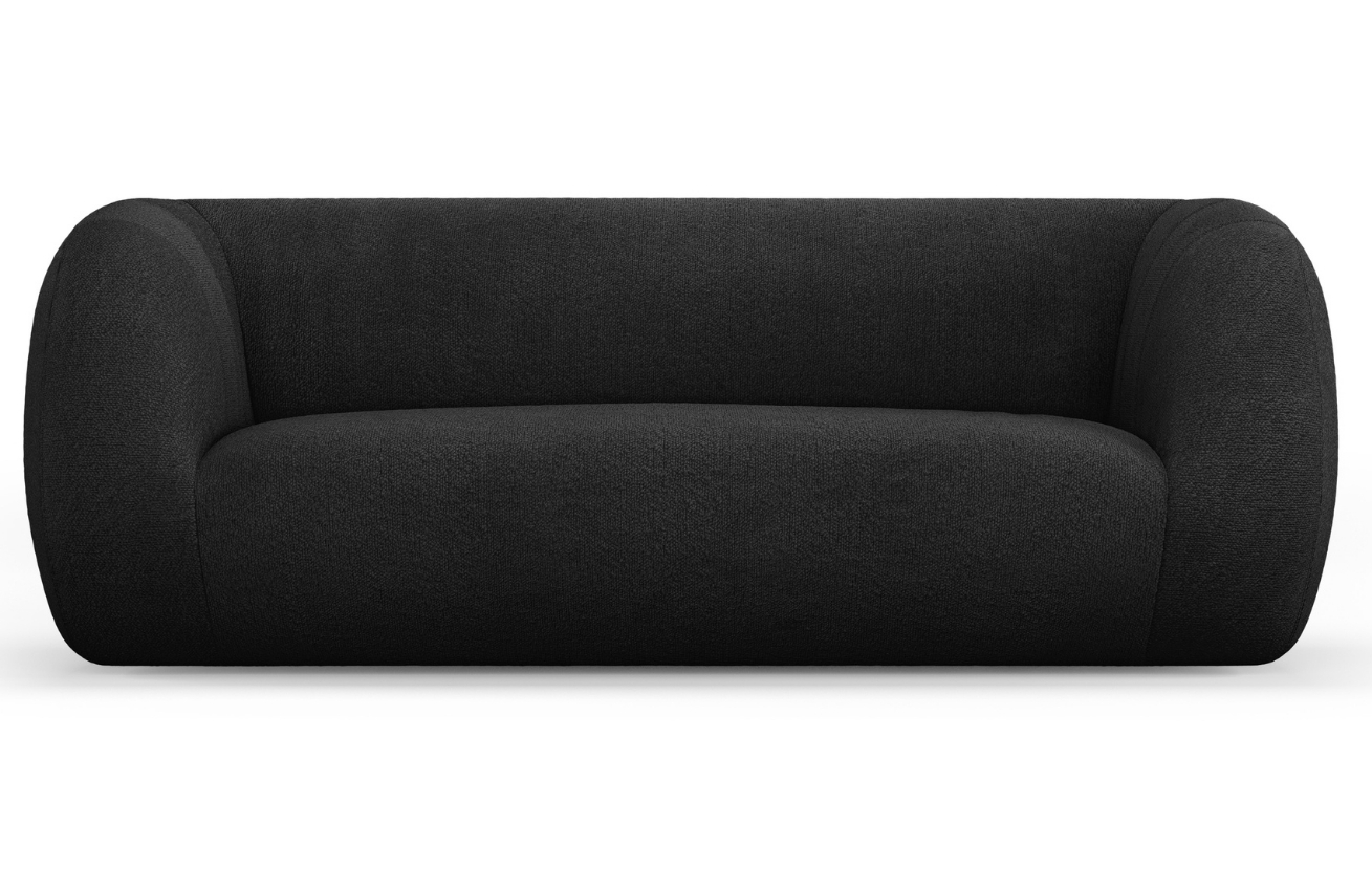 Černá bouclé dvoumístná pohovka Cosmopolitan Design Essen 210 cm