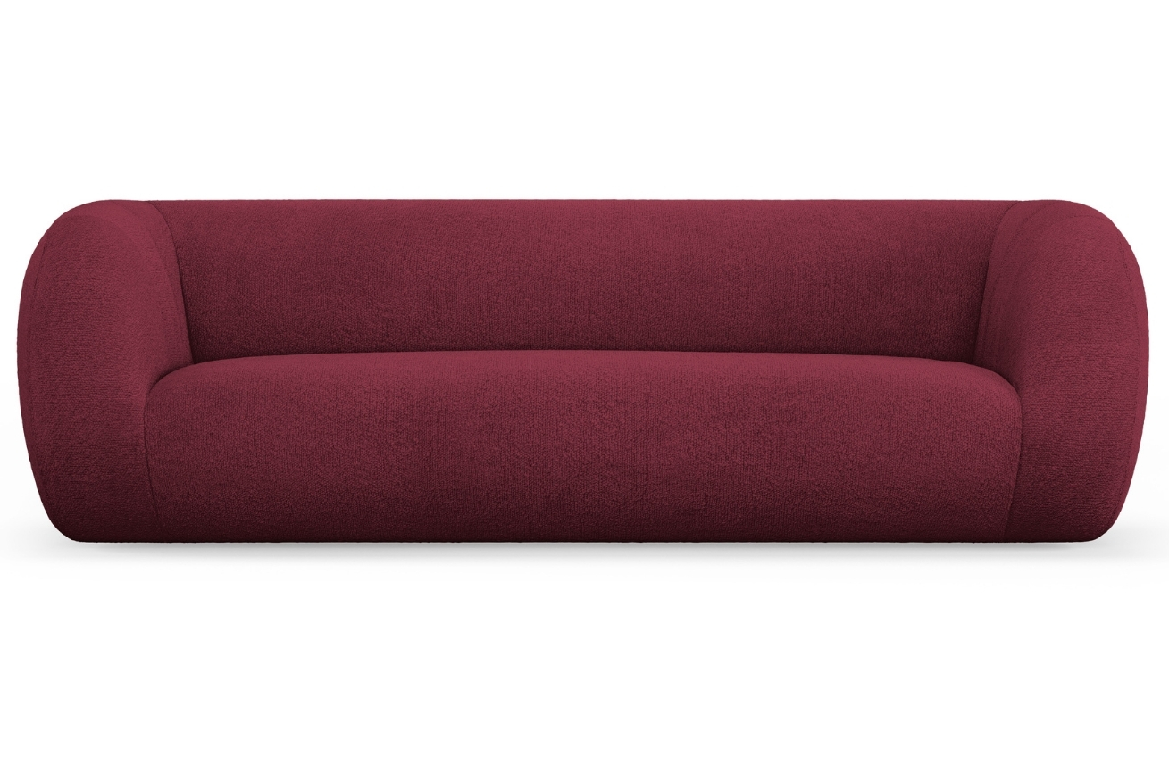 Bordová bouclé třímístná pohovka Cosmopolitan Design Essen 230 cm