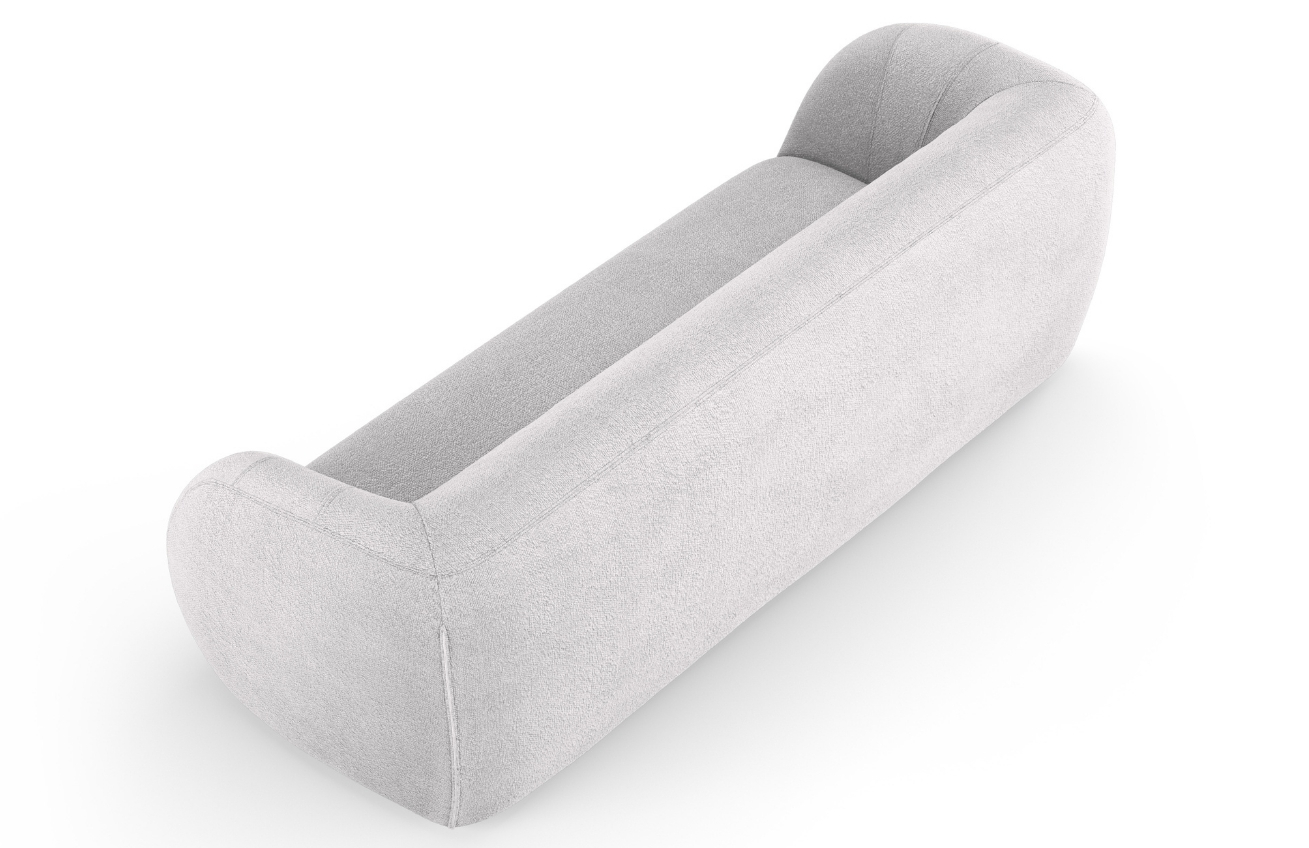 Světle šedá bouclé třímístná pohovka Cosmopolitan Design Essen 230 cm