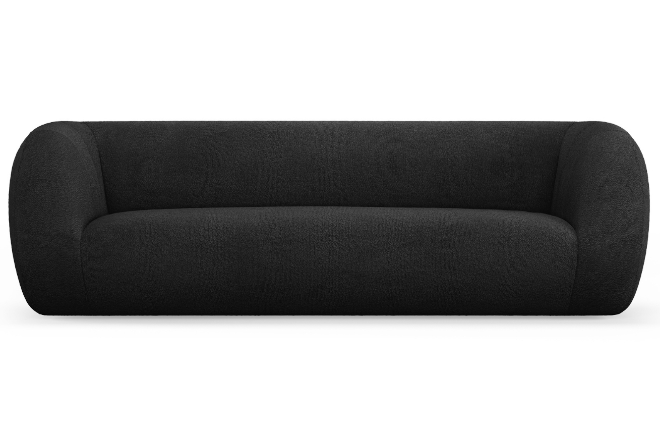 Černá bouclé třímístná pohovka Cosmopolitan Design Essen 230 cm