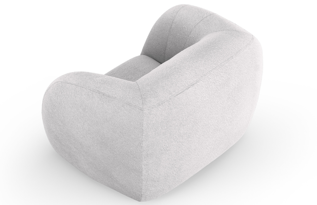 Světle šedé bouclé křeslo Cosmopolitan Design Essen