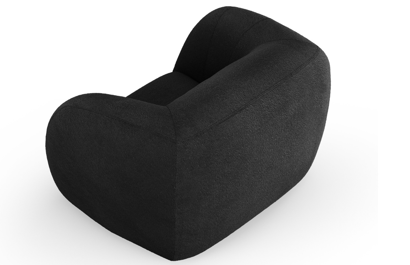Černé bouclé křeslo Cosmopolitan Design Essen