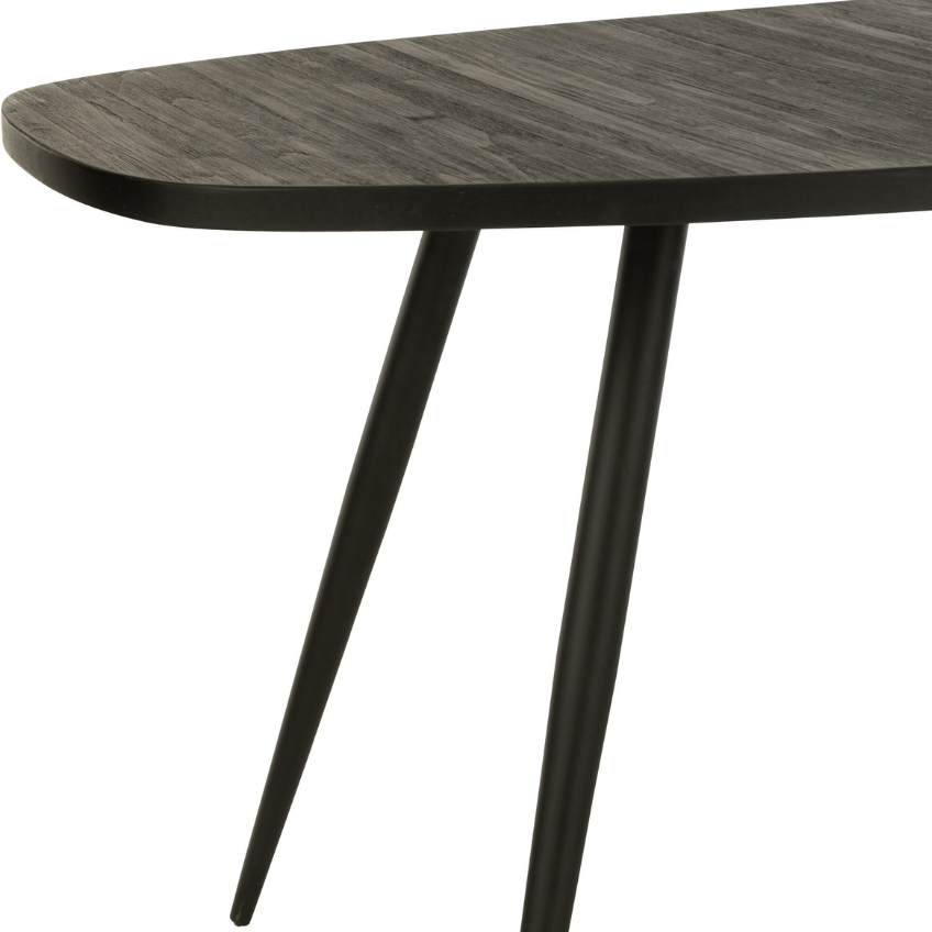Černý dřevěný jídelní stůl J-line Takke 200 x 90 cm