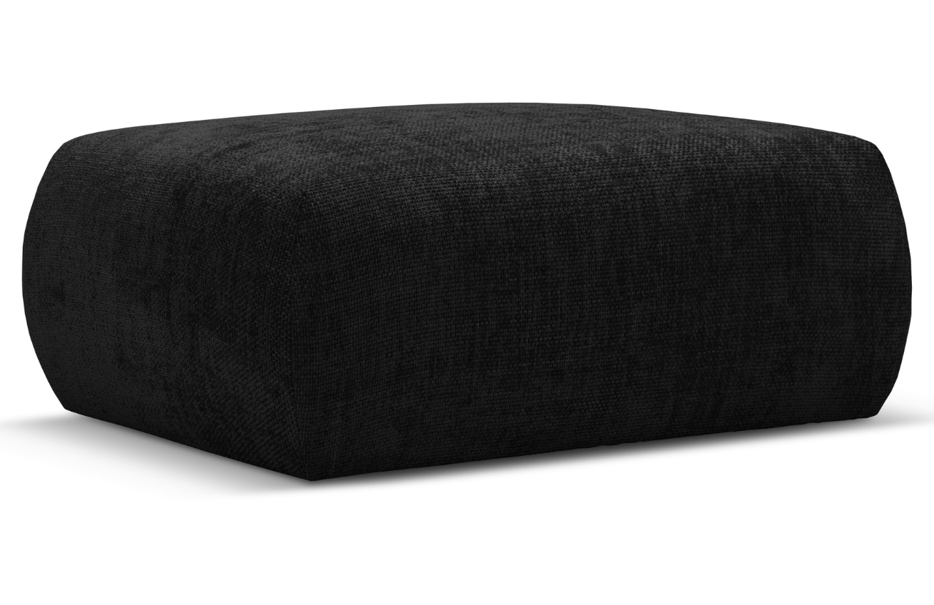Černá čalouněná podnožka Cosmopolitan Design Matera 88 x 68 cm