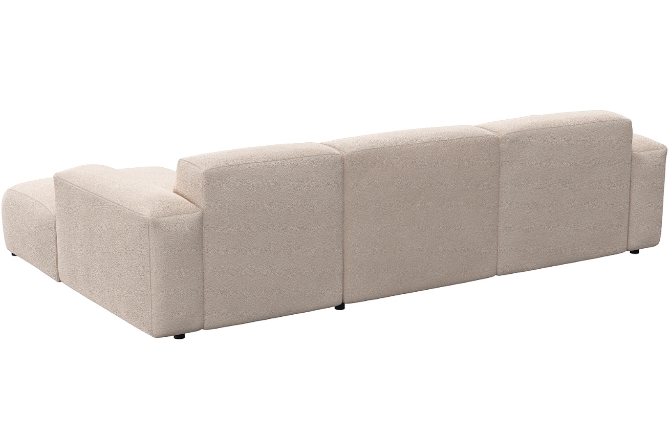 Krémově bílá čalouněná rohová pohovka FLEXLUX LUCERA 284 cm, pravá