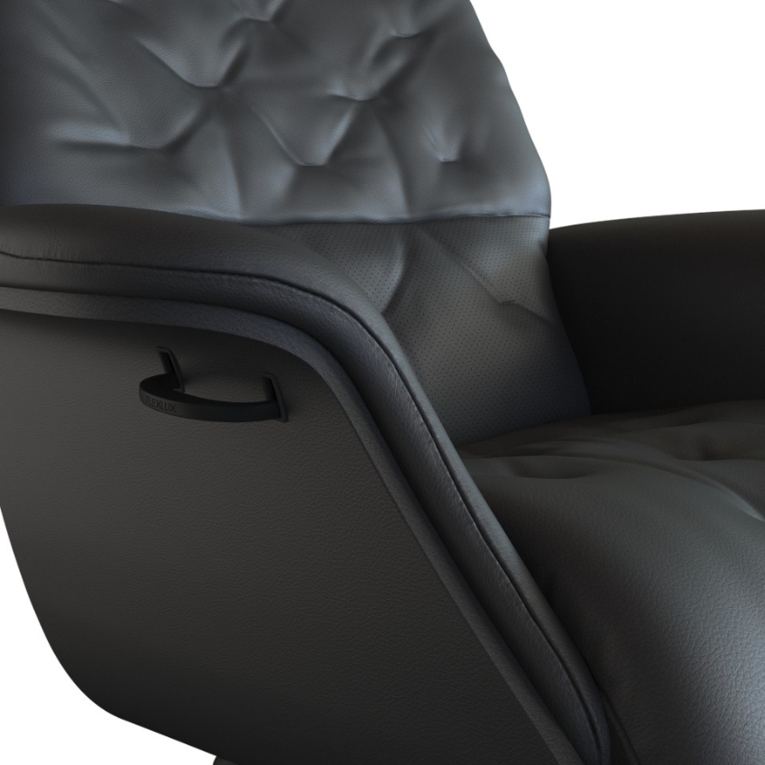 Černé kožené lounge křeslo FLEXLUX VOLDEN MEDIUM II.