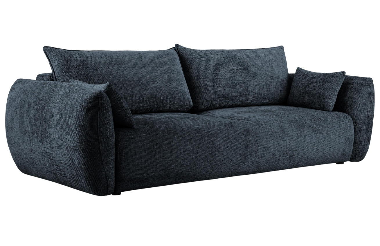 Kr&aacute;lovsky modr&aacute; čalouněn&aacute; tř&iacute;m&iacute;stn&aacute; rozkl&aacute;dac&iacute; pohovka Cosmopolitan Design Matera 240 cm