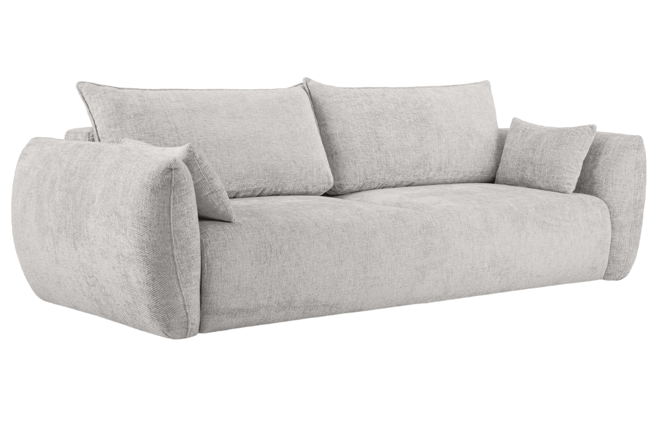 Světle &scaron;ed&aacute; čalouněn&aacute; tř&iacute;m&iacute;stn&aacute; rozkl&aacute;dac&iacute; pohovka Cosmopolitan Design Matera 240 cm