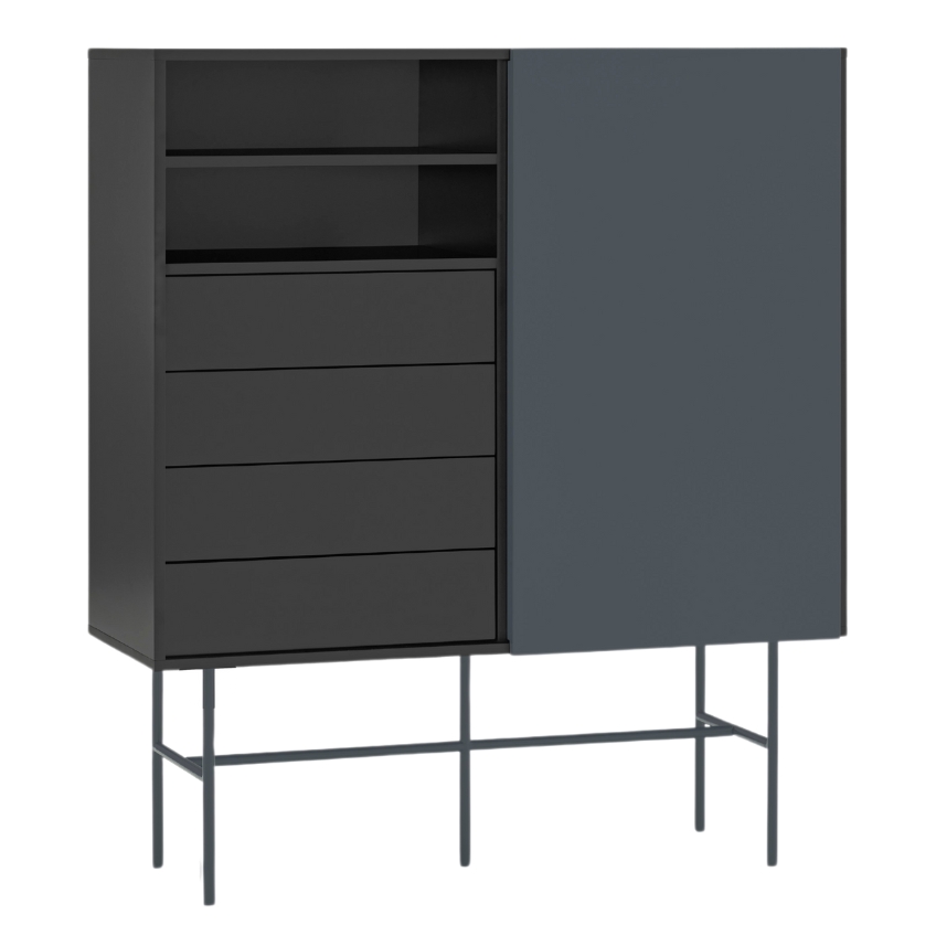 Antracitově šedá lakovaná komoda Teulat Nube 140 x 120 cm