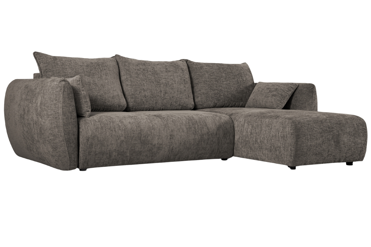 Šedá čalouněná rozkládací pohovka Cosmopolitan Design Matera 253 cm, pravá