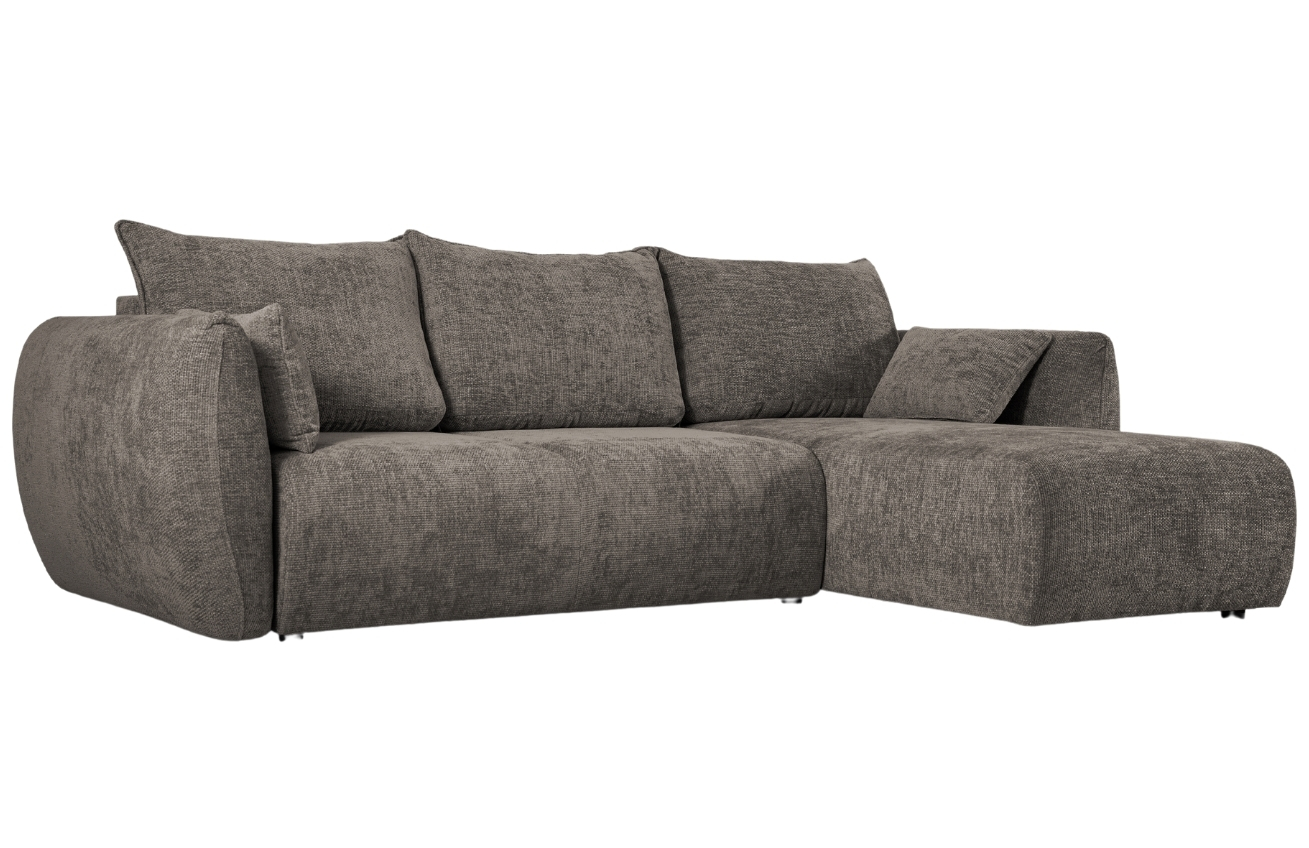 Šedá čalouněná rozkládací pohovka Cosmopolitan Design Matera 253 cm, pravá