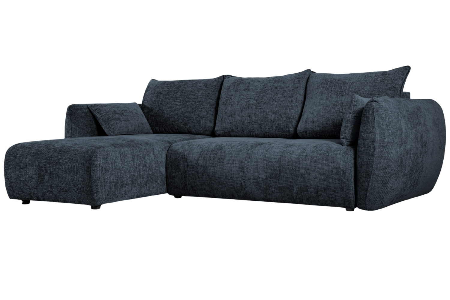 Královsky modrá čalouněná rozkládací pohovka Cosmopolitan Design Matera 253 cm, levá