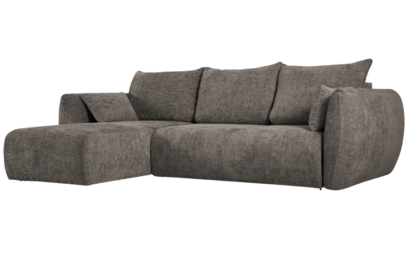 Šedá čalouněná rozkládací pohovka Cosmopolitan Design Matera 253 cm, levá