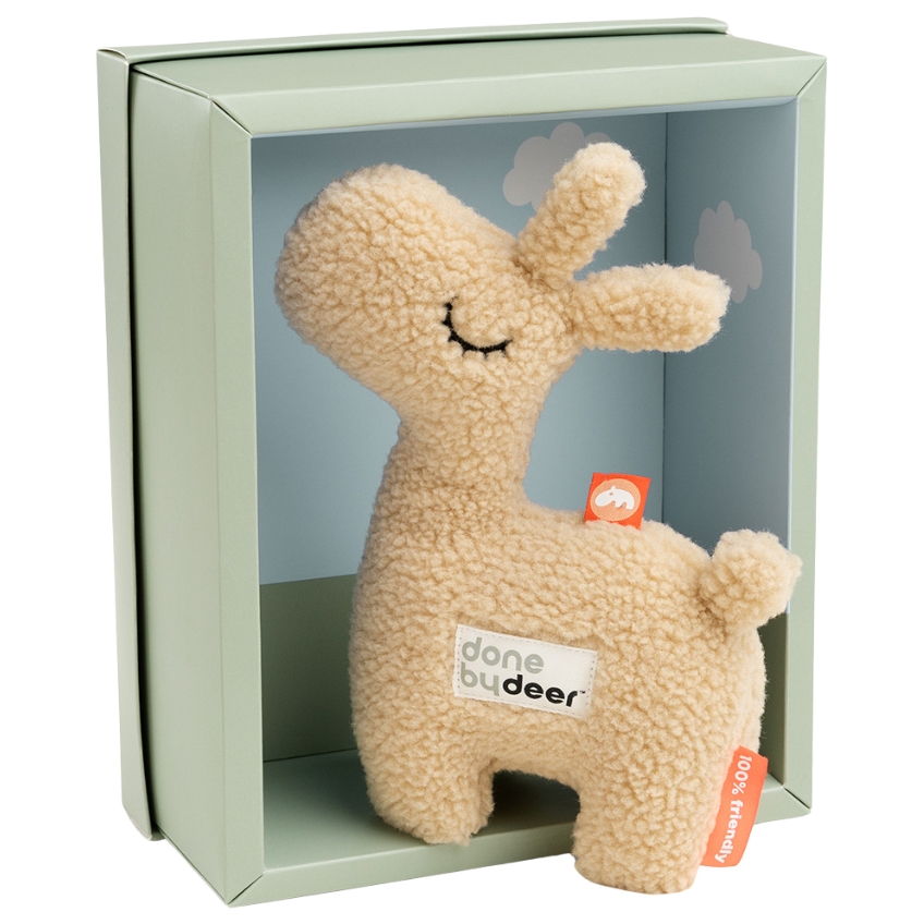 Dárkový box s béžovou plyšovou lamou Done by Deer Lalee 17,5 cm