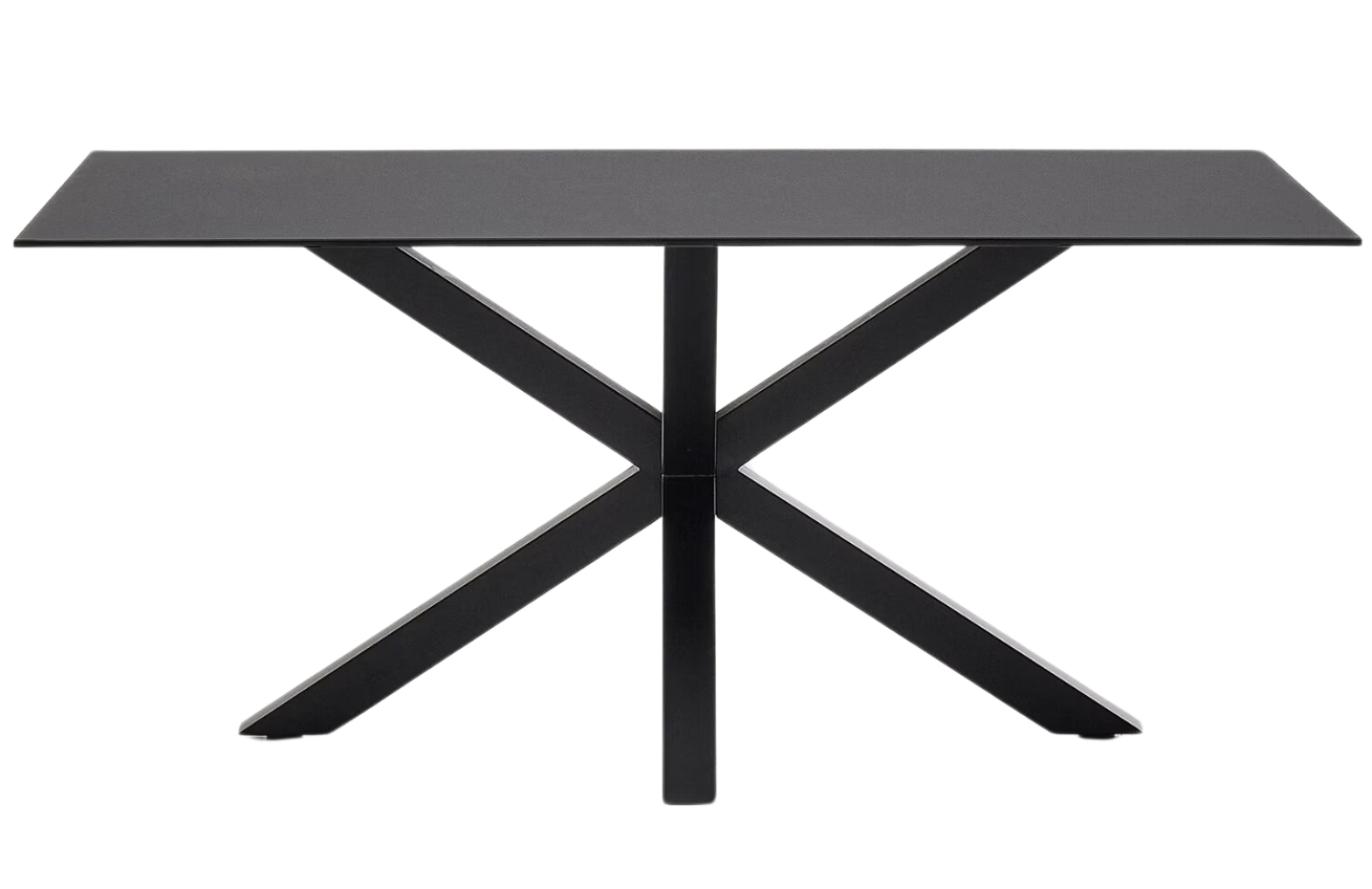 Černý skleněný jídelní stůl Kave Home Argo 160 x 90 cm