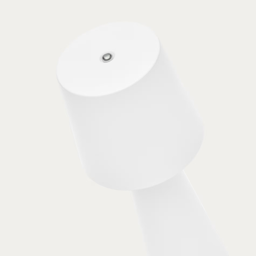 Bílá kovová zahradní stolní LED lampa Kave Home Arenys S
