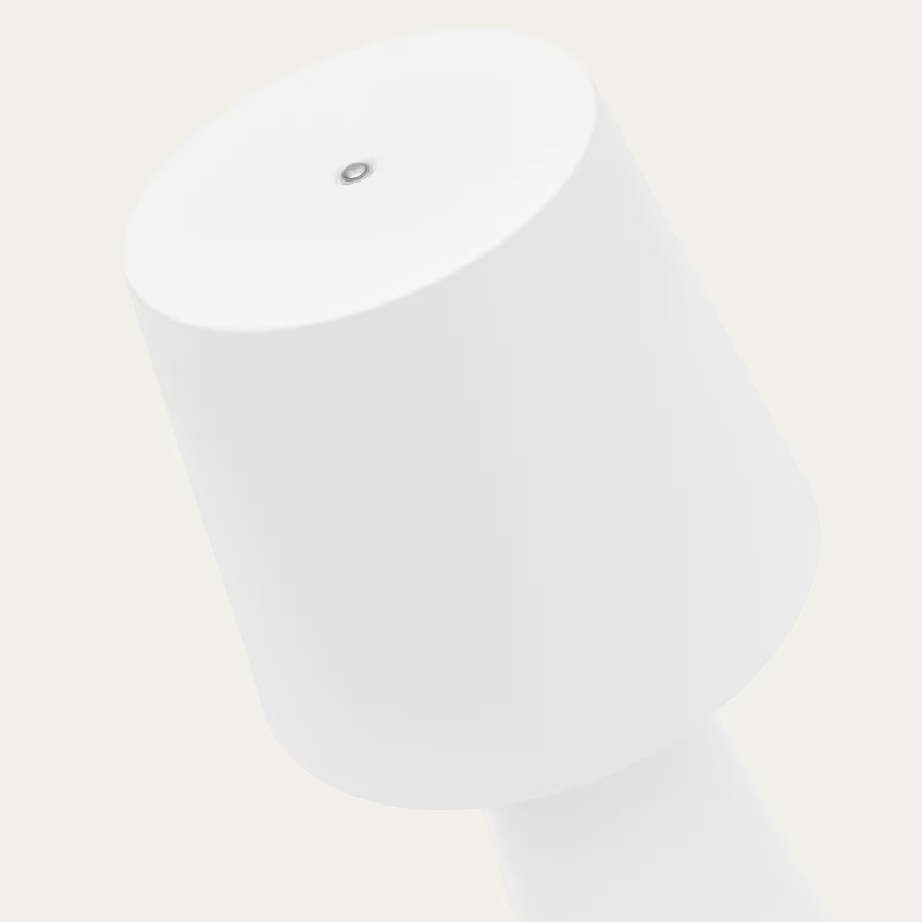 Bílá kovová zahradní stolní LED lampa Kave Home Arenys M