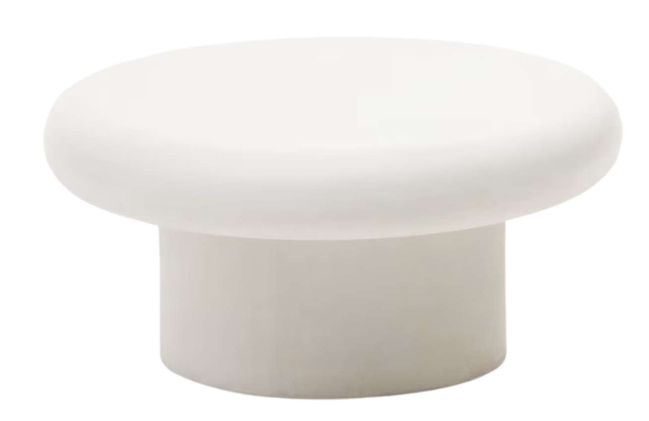 B&iacute;l&yacute; cementov&yacute; zahradn&iacute; stolek Kave Home Addaia 90 cm