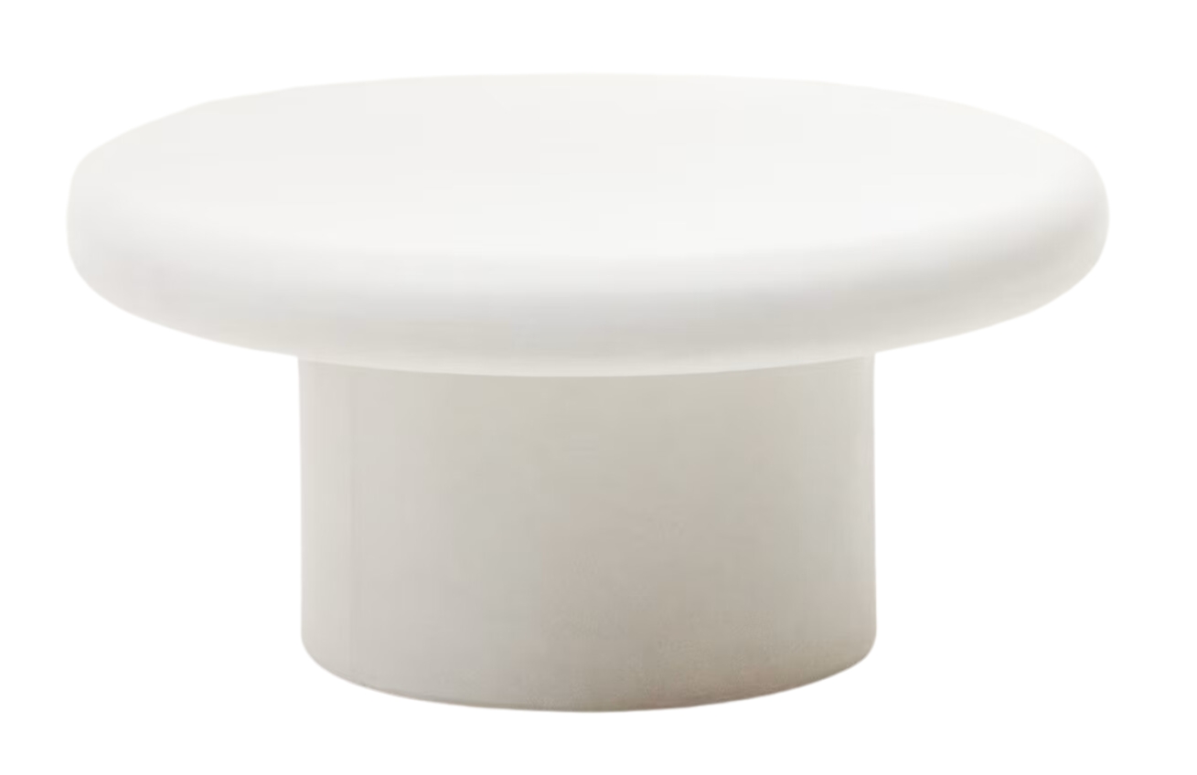 B&iacute;l&yacute; cementov&yacute; zahradn&iacute; stolek Kave Home Addaia 66 cm